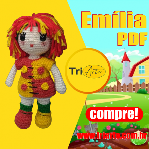 Emília Amigurumi – Receita Ilustrada Triarte